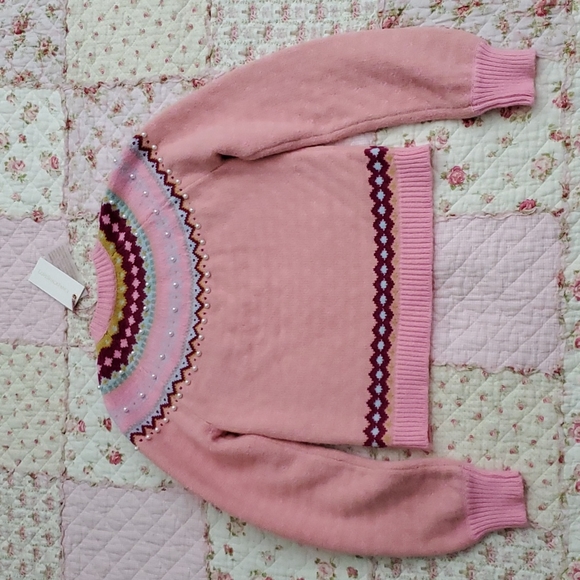 Loveshackfancy Crawley slim pullover Berry smash pink knit sweater S - Picture 12 of 13